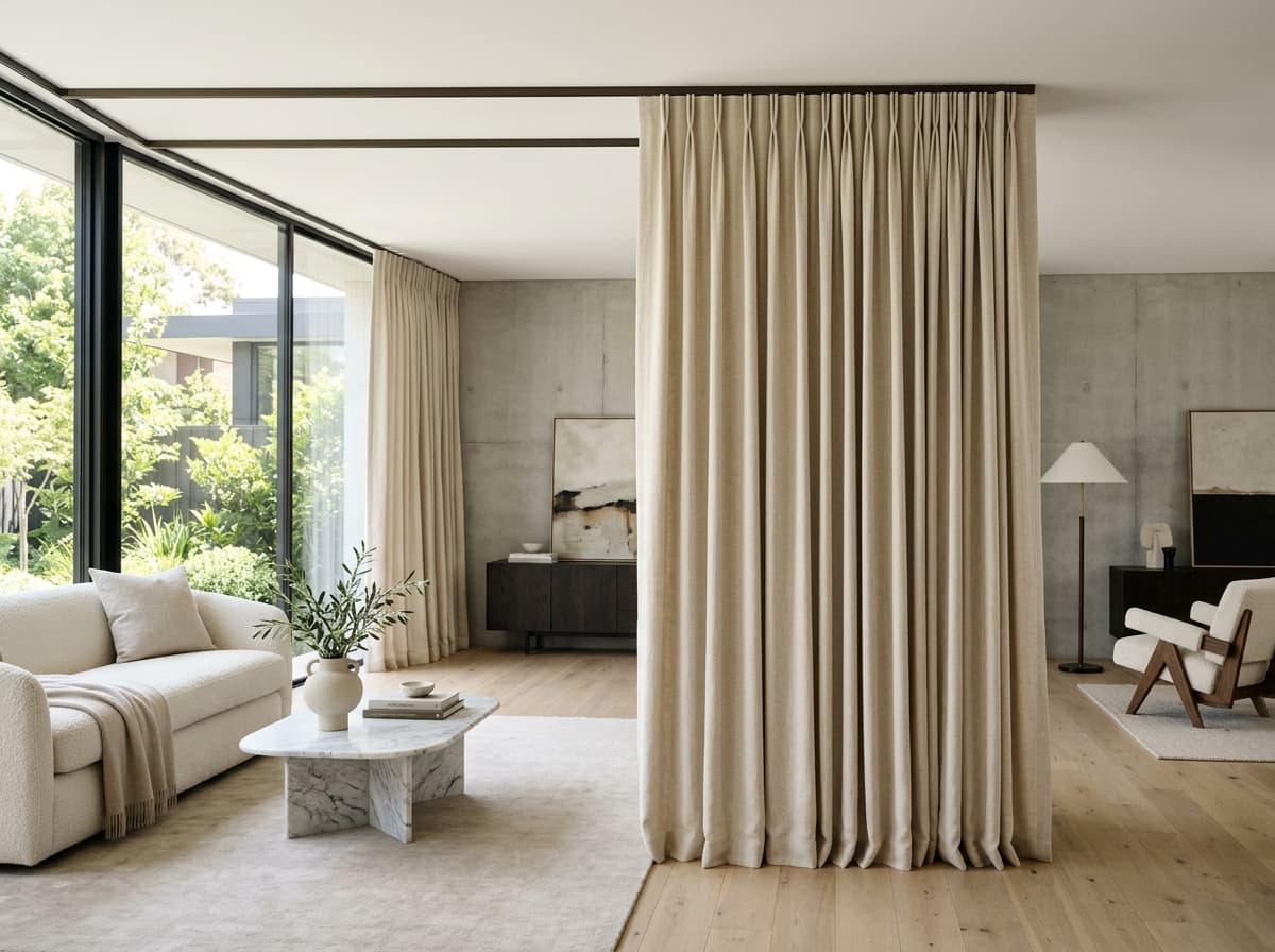 Oatmeal Textured Acoustic Blackout Curtain